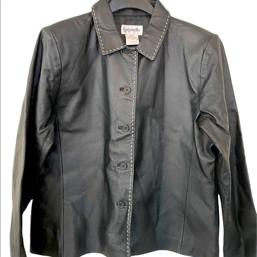 🔥NWOT, 💯 Leather Jacket, bagatelle, black size L